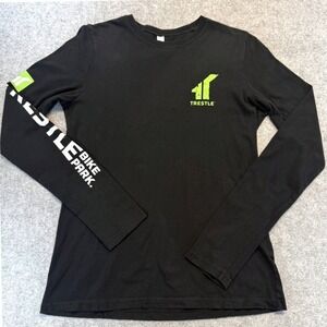 Bella Canvas Trestle Bike Park Long Sleeve Tee Black Womens Large MTB Downhill